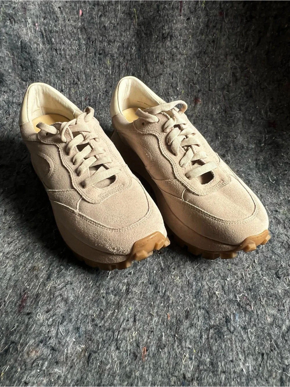 Dolce Vita Beige Suede Low-Top Sneakers